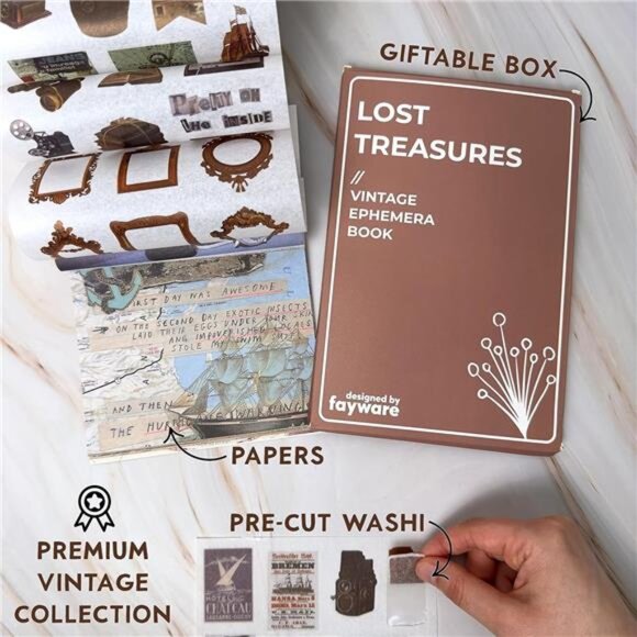 411 Vintage Washi Stickers & 20 Scrapbook Papers - FAYWARE Ephemera for Junk - Picture 3 of 7